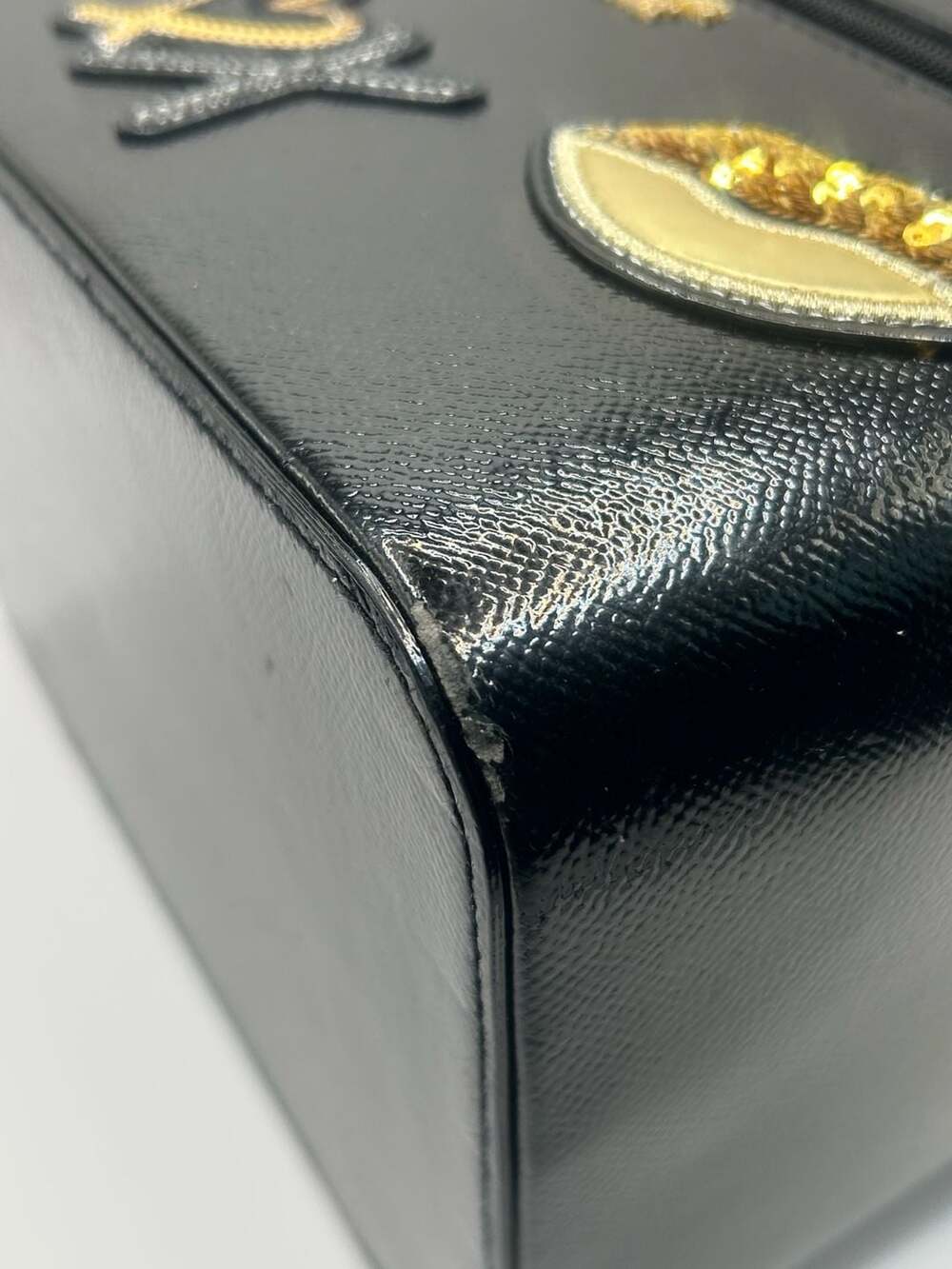 Victoria's Secret Black Vanity Makeup Train Case with Sequin Patches - Picture 9 of 11